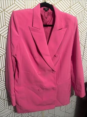 Express Hot Pink Double-Breasted Blazer